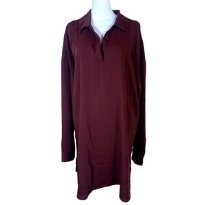 J Jill Wearever Collection Eggplant Easy Care Tall XL Shirt Dress Tunic